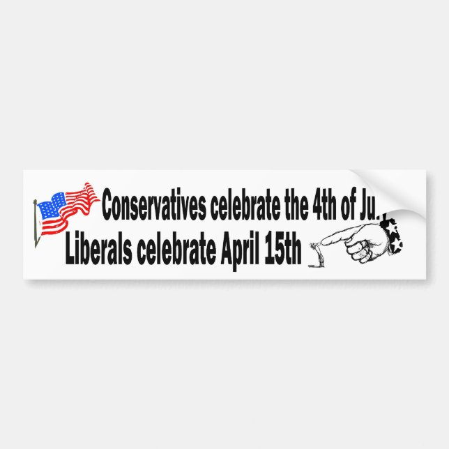 Konservativ mot Liberal Bumper Sticker Bildekal (Framsidan)