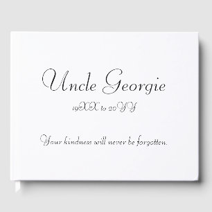 Konservativ och Elegant Sympathy Guestbook Gästböcker