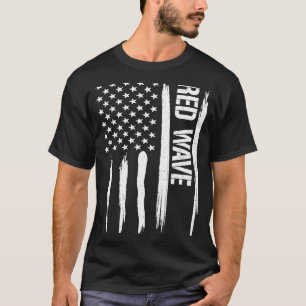 Konservativ Red Wave American Flagga Ord T Shirt