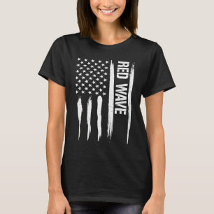 Konservativ Red Wave American Flagga Ord T Shirt