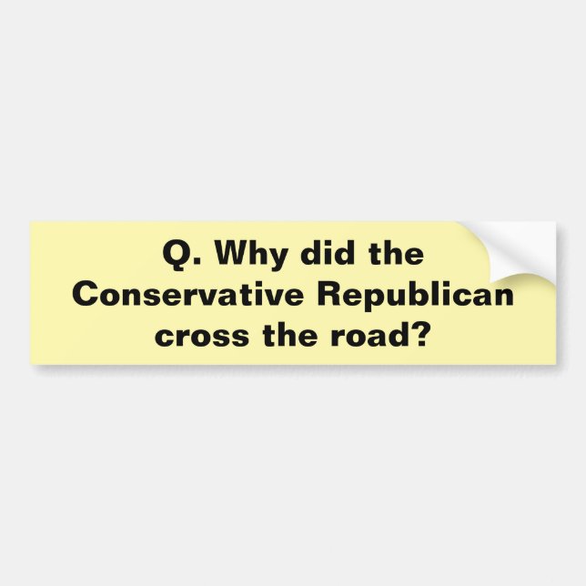 Konservativ Republicansk frågestötfångare Bildekal (Framsidan)