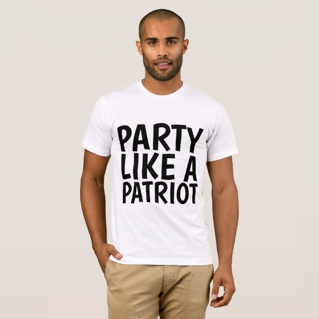 Konservativ T-shirts, PARTY SOM PATRIOT Tee Shirt (Hel framsida)