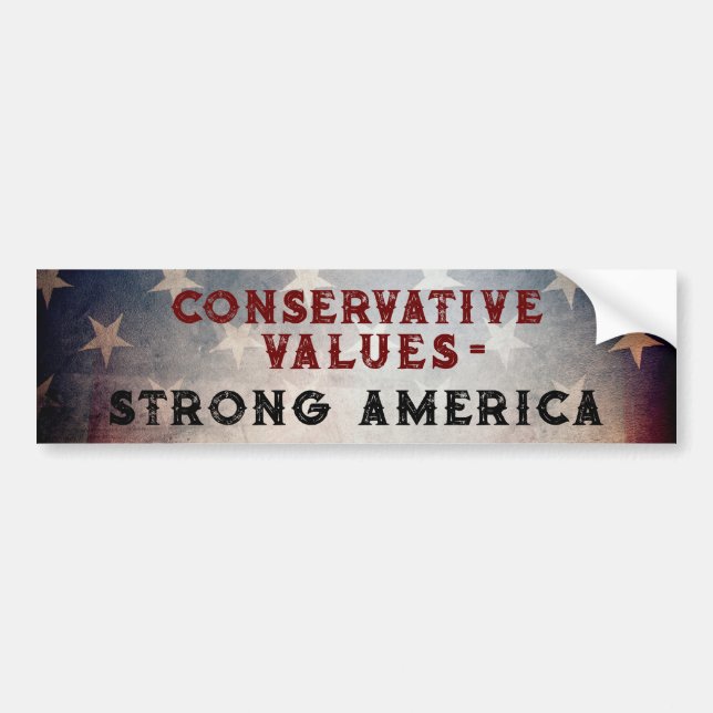 Konservativ-värden = Strong America Sticker Bildekal (Framsidan)