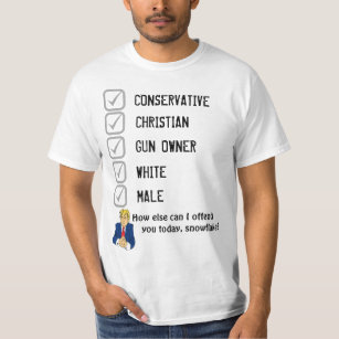 Konservativ vit, manlig, kristen, vapenägare t-shirt