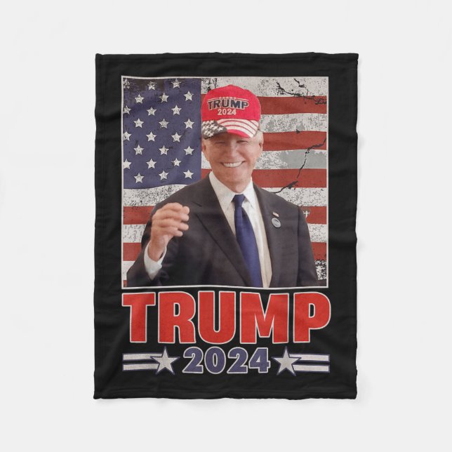 Konservativet Donald Trump 2: Anti Joe Biden Funny Fleecefilt (Framsidan)