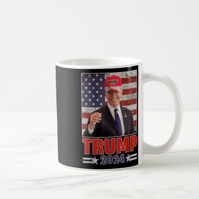 Konservativet Donald Trump 2: Anti Joe Biden Funny Kaffemugg (Höger)