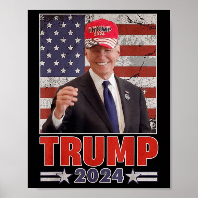 Konservativet Donald Trump 2: Anti Joe Biden Funny Poster (Framsidan)
