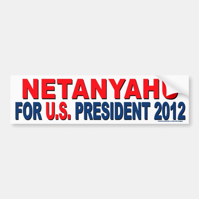 Konservativet "Netanyahu For President" - Tinare Bildekal (Framsidan)