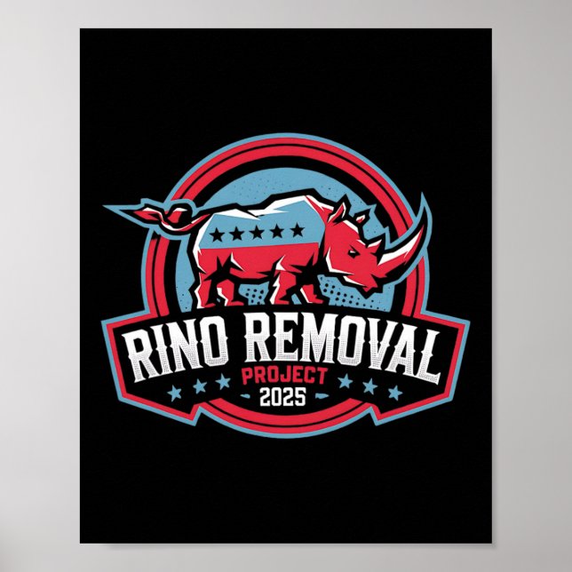 Konservativet Rino Borttagning av projektrp Funny  Poster (Framsidan)