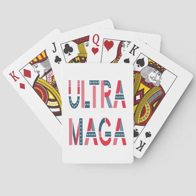 Konservativet Ultra MAGA Trump Patriotic Republica Casinokort (Baksidan)