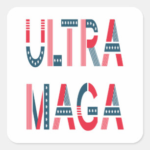 Konservativet Ultra MAGA Trump Patriotic Republica Fyrkantigt Klistermärke