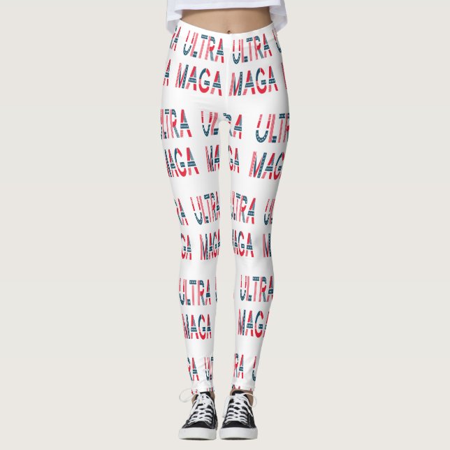 Konservativet Ultra MAGA Trump Patriotic Republica Leggings (Framsida)