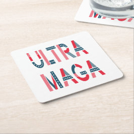 Konservativet Ultra MAGA Trump Patriotic Republica Underlägg Papper Kvadrat