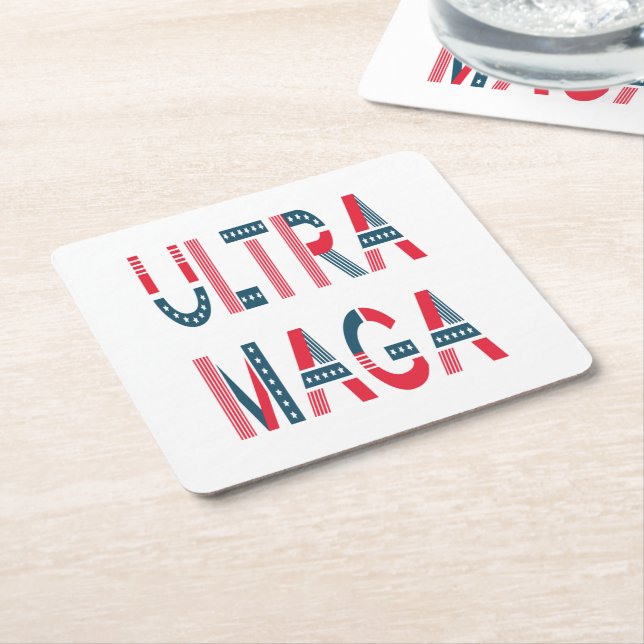Konservativet Ultra MAGA Trump Patriotic Republica Underlägg Papper Kvadrat (Vinklad)