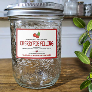 Konservburkar Körsbär Matetikett Mat Etiketter