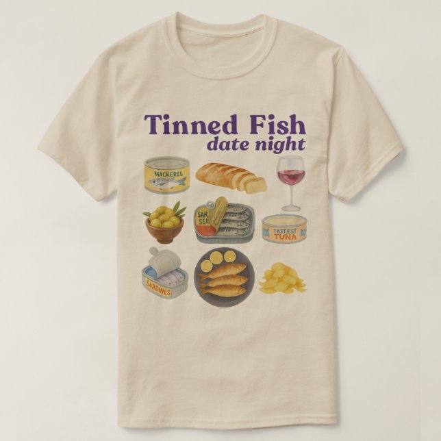 Konserverad Fisk Dejtingsnatt Baby , Konserverad F T Shirt (Design framsida)