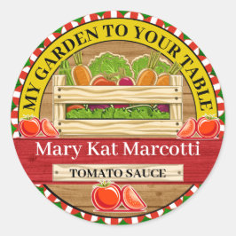 Konserverad från Garden Farm-märket Runt Klistermärke