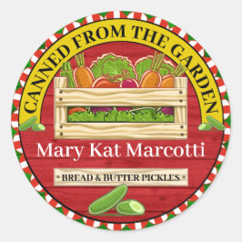 Konserverad från Garden Farm Runt Klistermärke