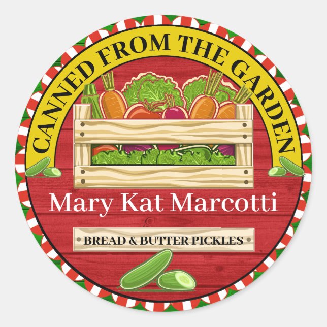 Konserverad från Garden Farm Runt Klistermärke (Framsida)