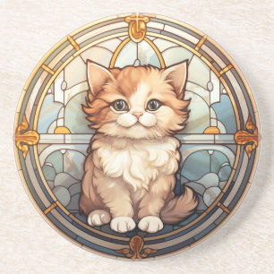 Konserverad glasbiten Elegant Hazel Eyed Cat Art Underlägg