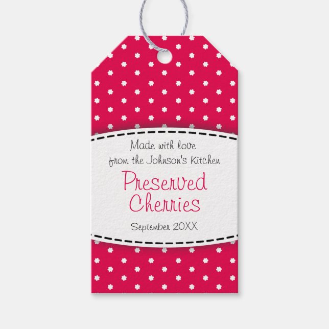Konserverad körsbärsmärkning märkre presentetikett (Framsidan)