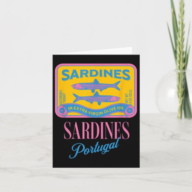 Konserverad sardinfisk Tin Fish Portugal Ital Kort (Framsida)