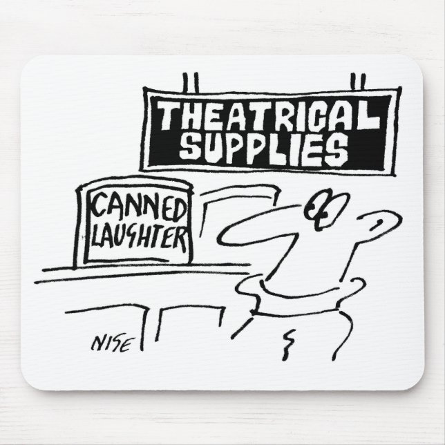 Konserverad skratt som säljs i teaterleverantören musmatta (Framsidan)