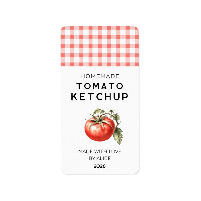 Konserveretikett för Homemade tomato Ketchup Adressetikett (Framsidan)