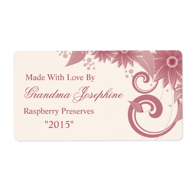 Konservering gjord med Kärlek matköksetikett Fraktsedel (Framsidan)