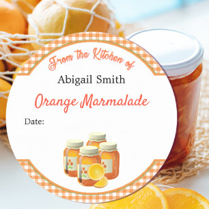 Konserveringsdekal Citrus Orange Marmalad Runt Klistermärke