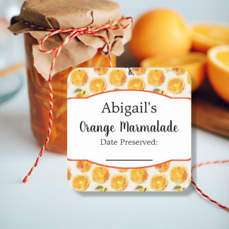 Konserveringsdekal Orange Frukt Fyrkantigt Klistermärke