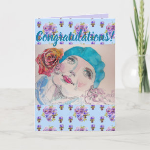 Konserveringskort för Blommigt för kvinnor i Röd r Kort