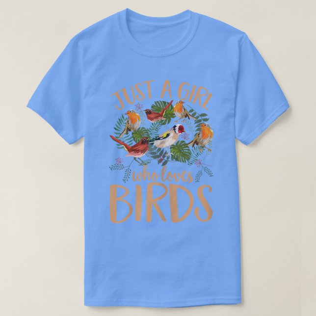 Könsfåglar som tittar på Cute Bird Älskare Bara en T Shirt (Design framsida)