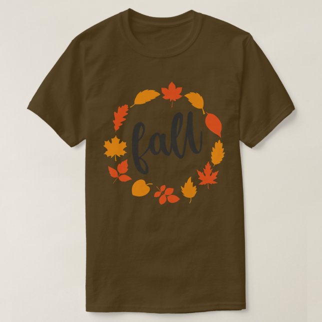 Könsfall, fall med Löv, höst T Shirt (Design framsida)