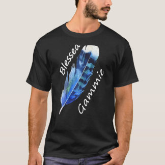 Könsfärgad gammigrafik S Brev Feather T Shirt