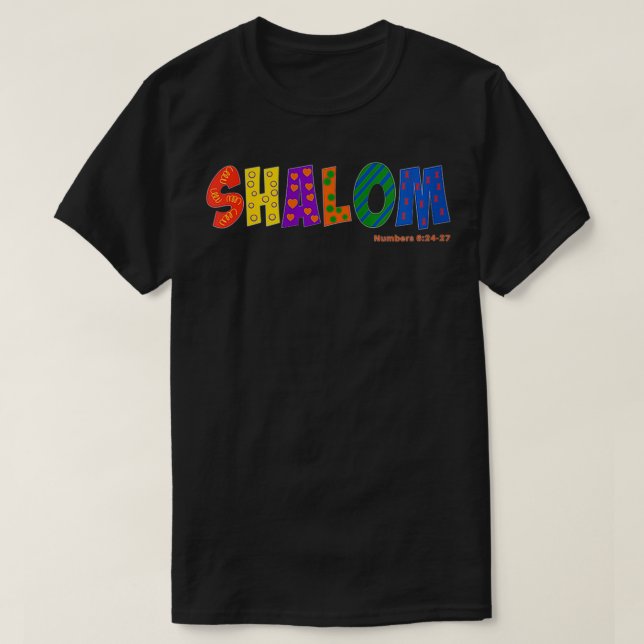 Könsfärgad Shalom VNeck T Shirt (Design framsida)