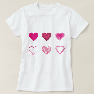 Könsflickor T-Shirt Rosa Valentines Hearts