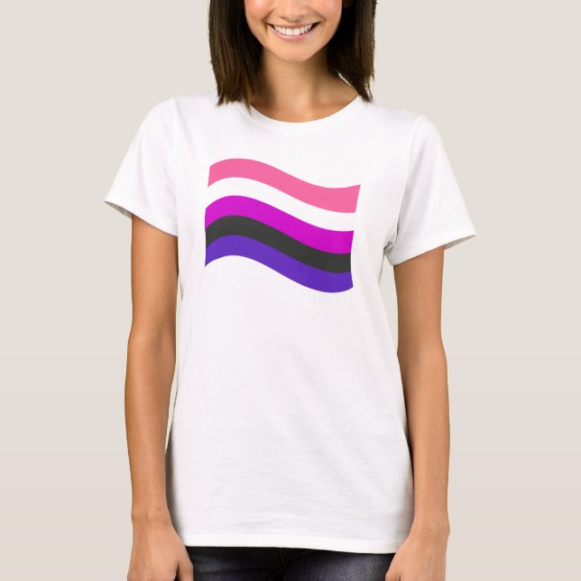 KÖNSFLUID FLAGGA VAJANDE T-Shirt (Framsida)