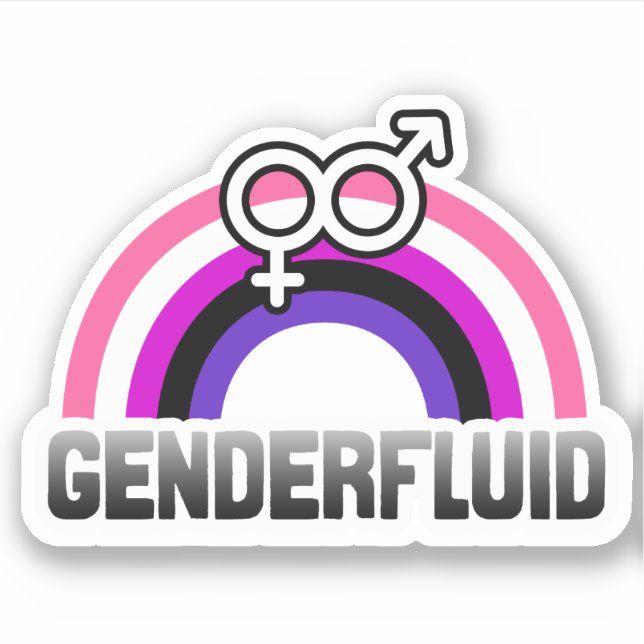 Könsfluid könssymbol klistermärken (Framsida)