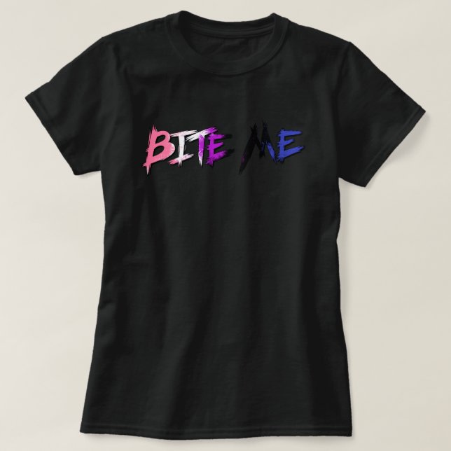 Könsfluid Pride Bita mig T Shirt (Design framsida)