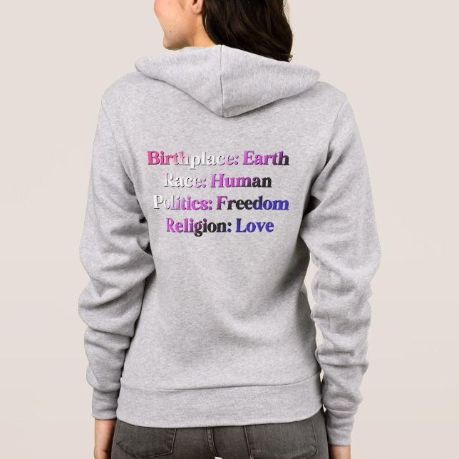 Könsfluid Pride - Födelseplats: Jorden. Ras: Männi T Shirt (Baksida)