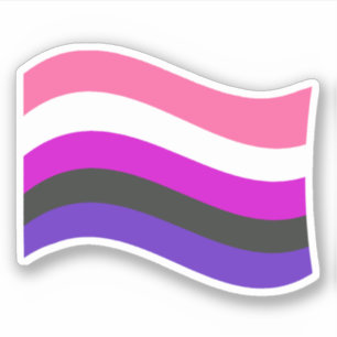 Könsfluid Pride Vågig Flagga Klistermärken
