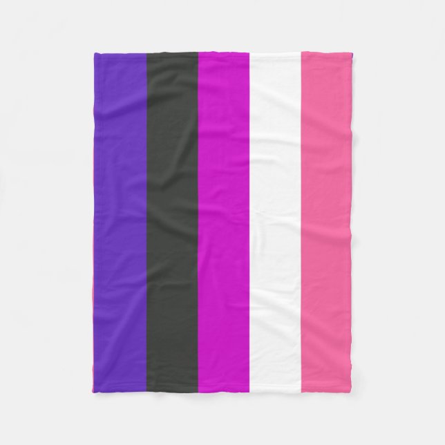 Könsfluid Prideflagga Fleecefilt (Framsidan)