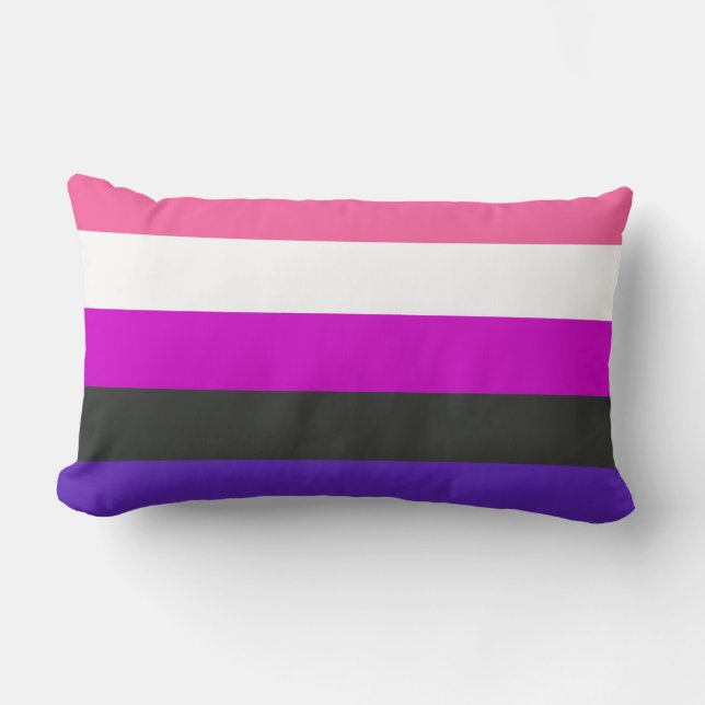 Könsfluid Prideflagga Lumbarkudde (Framsida)