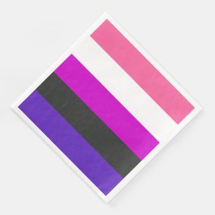 Könsfluid Prideflagga Pappersservett