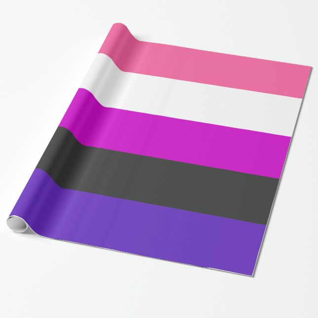 Könsfluid Prideflagga Presentpapper (Utrullad)