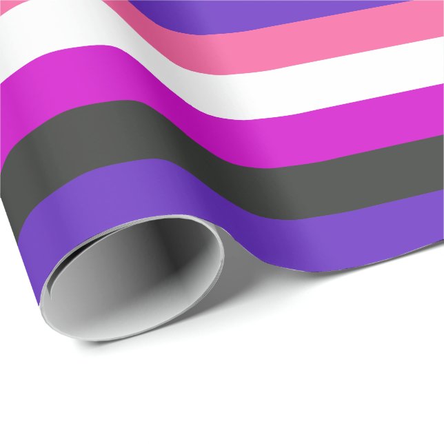 Könsfluid Prideflagga Presentpapper (Rullad Hörn)