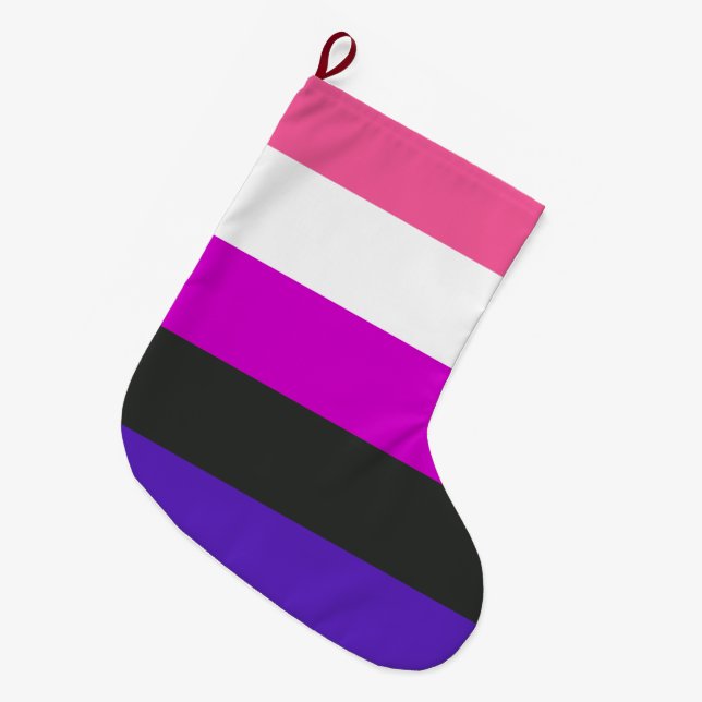 Könsfluid Prideflagga Stor Julstrumpa (Framsidan (Hängande))