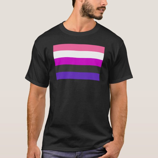 Könsfluid Prideflagga T Shirt (Framsida)