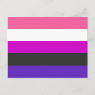 Könsfluid Prideflagga Vykort